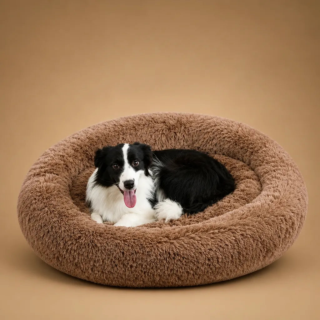 Panier en peluche pour chien rond et ultra-doux - 6 tailles
