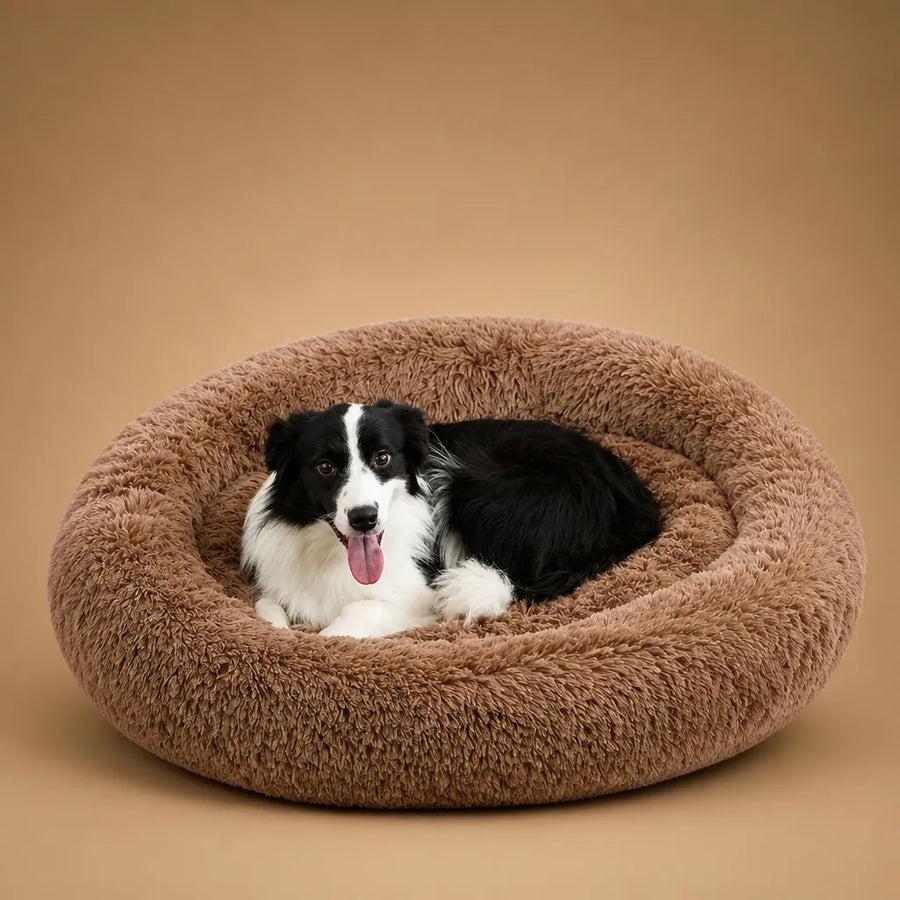 Panier en peluche pour chien rond et ultra-doux - 6 tailles