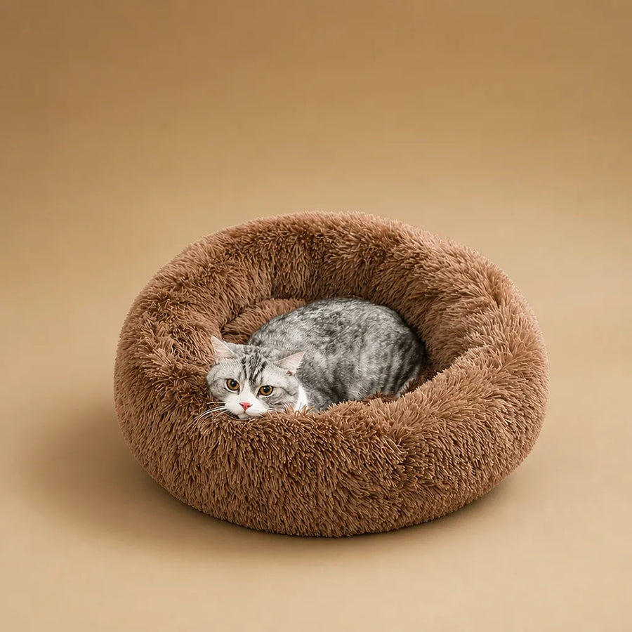 Panier en peluche pour chien rond et ultra-doux - 6 tailles