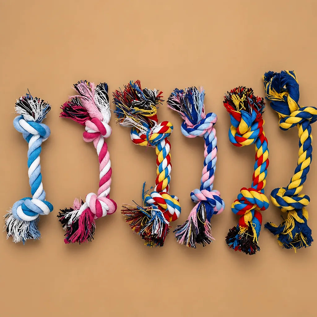 Corde jouet pour chien en coton tressé - Tailles S et L