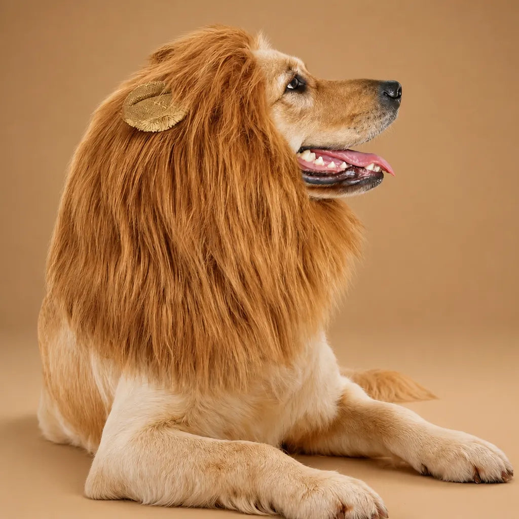 Crinière de lion pour chien - Perruque réaliste et ajustable