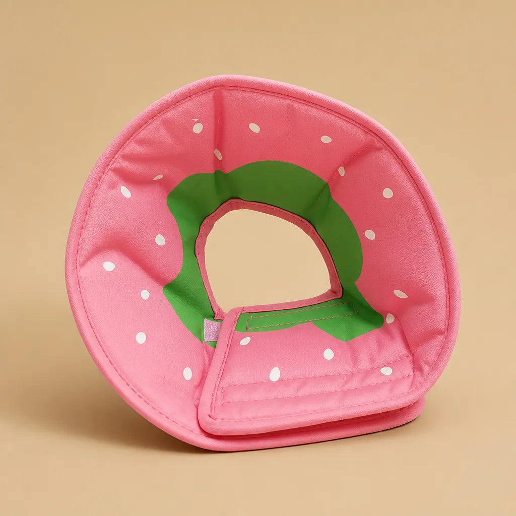 Collerette chien tissu coton - Motifs fruités anti-léchage