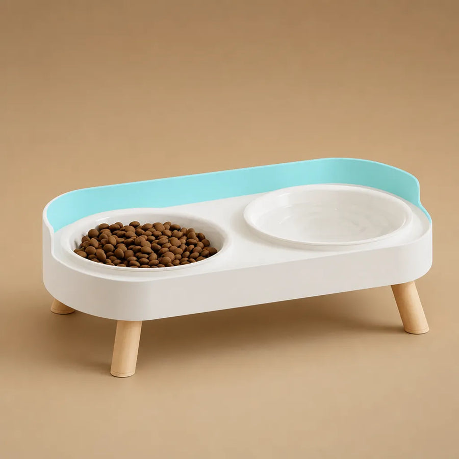 Gamelle haute pour chien - Double bol surélevé acier ou céramique