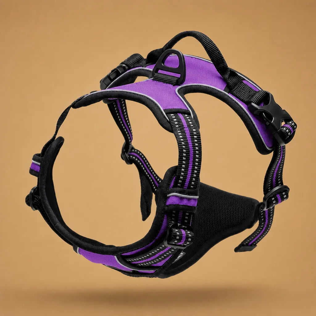 Harnais Chien Anti Traction Clip Frontal - Réfléchissant