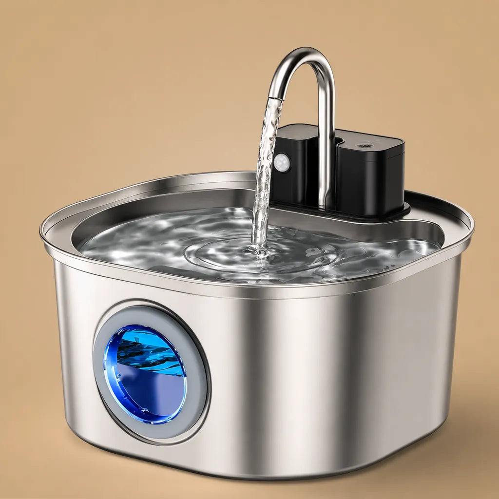 Fontaine à eau pour chien inox automatique - Capteur 3,2 L