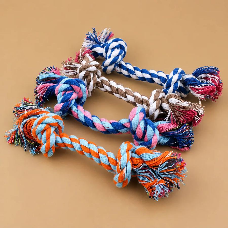 Corde jouet pour chien en coton tressé - Tailles S et L