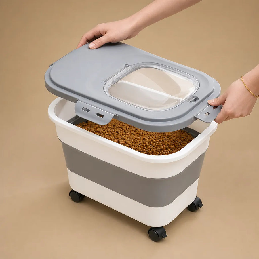 Caisse croquette chien pliable hermétique - 6 kg et 15 kg