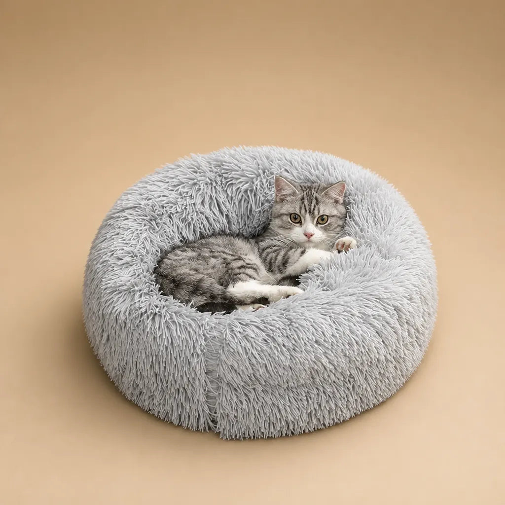 Panier en peluche pour chien rond et ultra-doux - 6 tailles