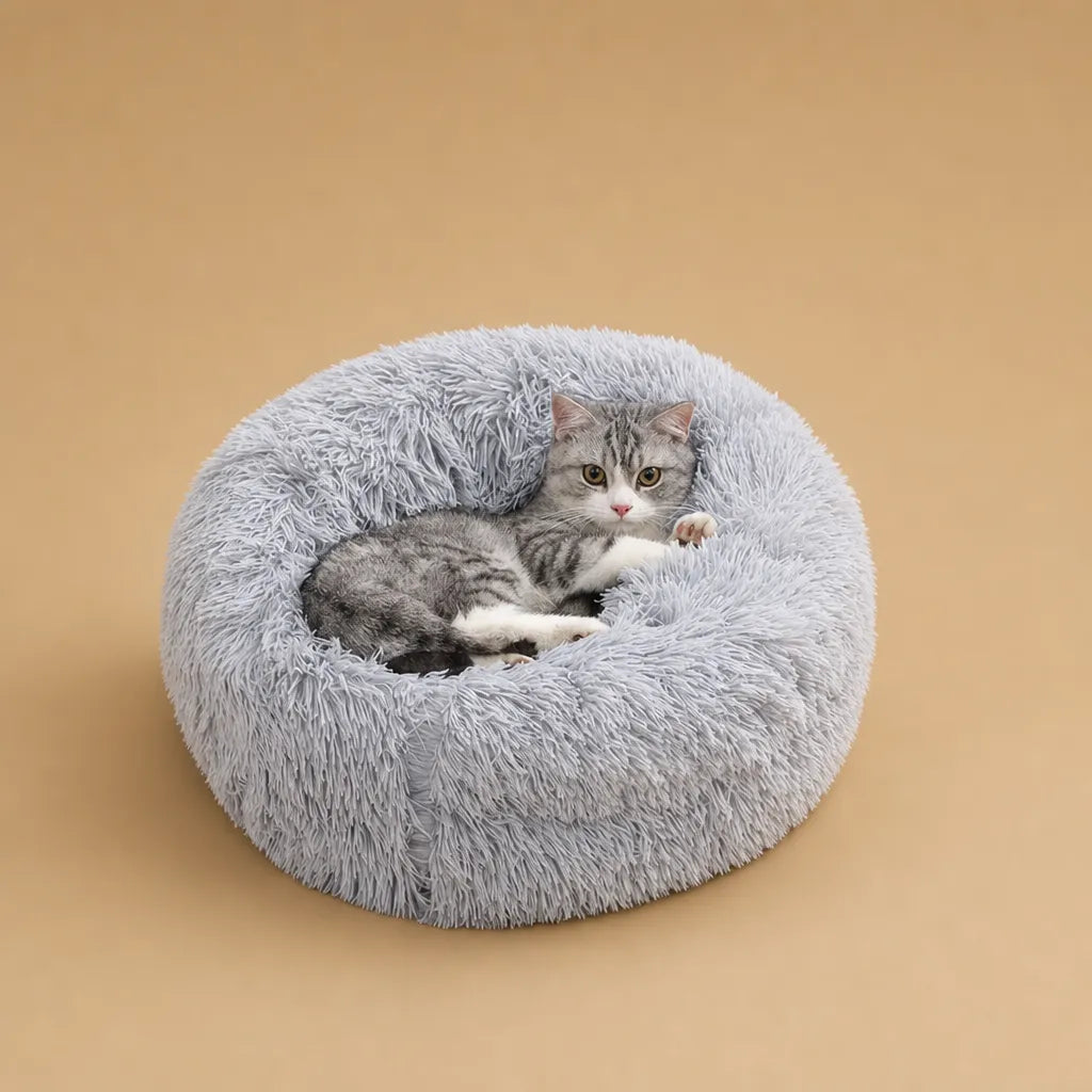 Panier en peluche pour chien rond et ultra-doux - 6 tailles
