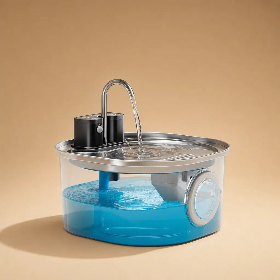 Fontaine à eau pour chien inox automatique - Capteur 3,2 L