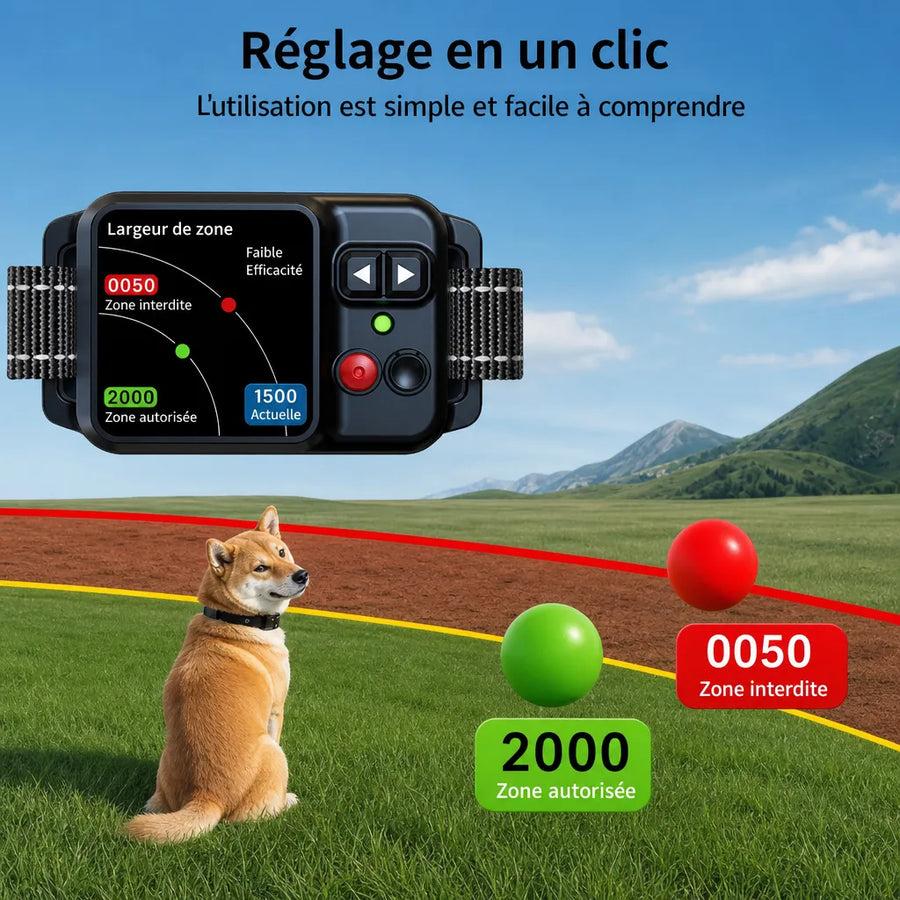 Collier Antifugue GPS Sans Fil - Clôture Intelligente IP67