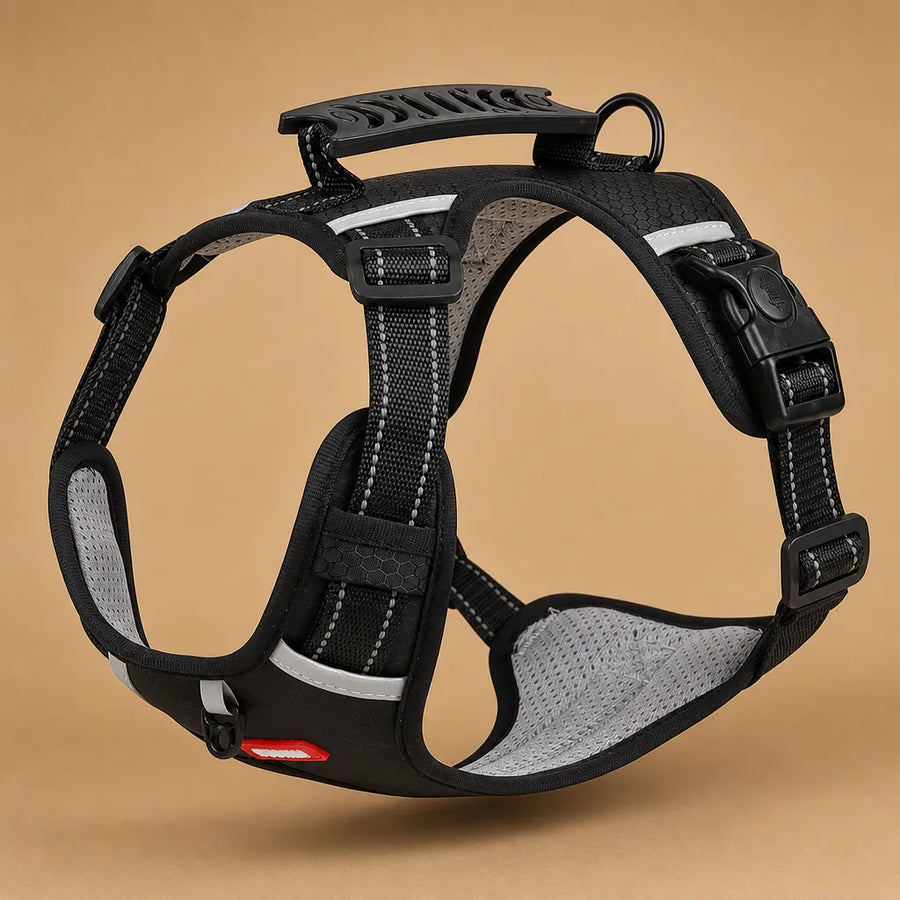 Harnais réglable chien - Anti traction réfléchissant XS au XL