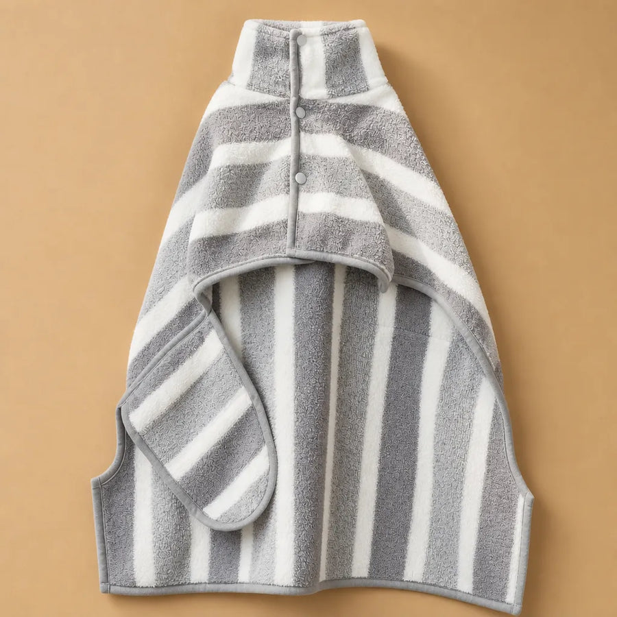 Peignoir absorbant pour chien - coral fleece rayures S M L