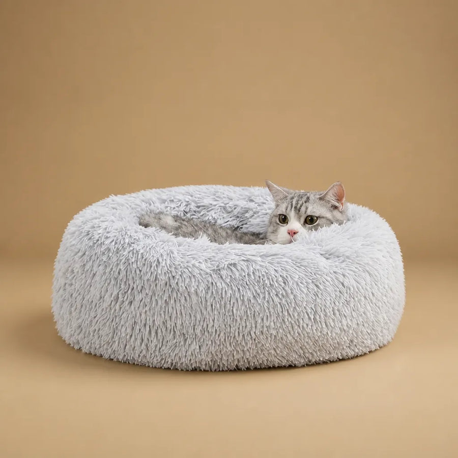 Panier en peluche pour chien rond et ultra-doux - 6 tailles
