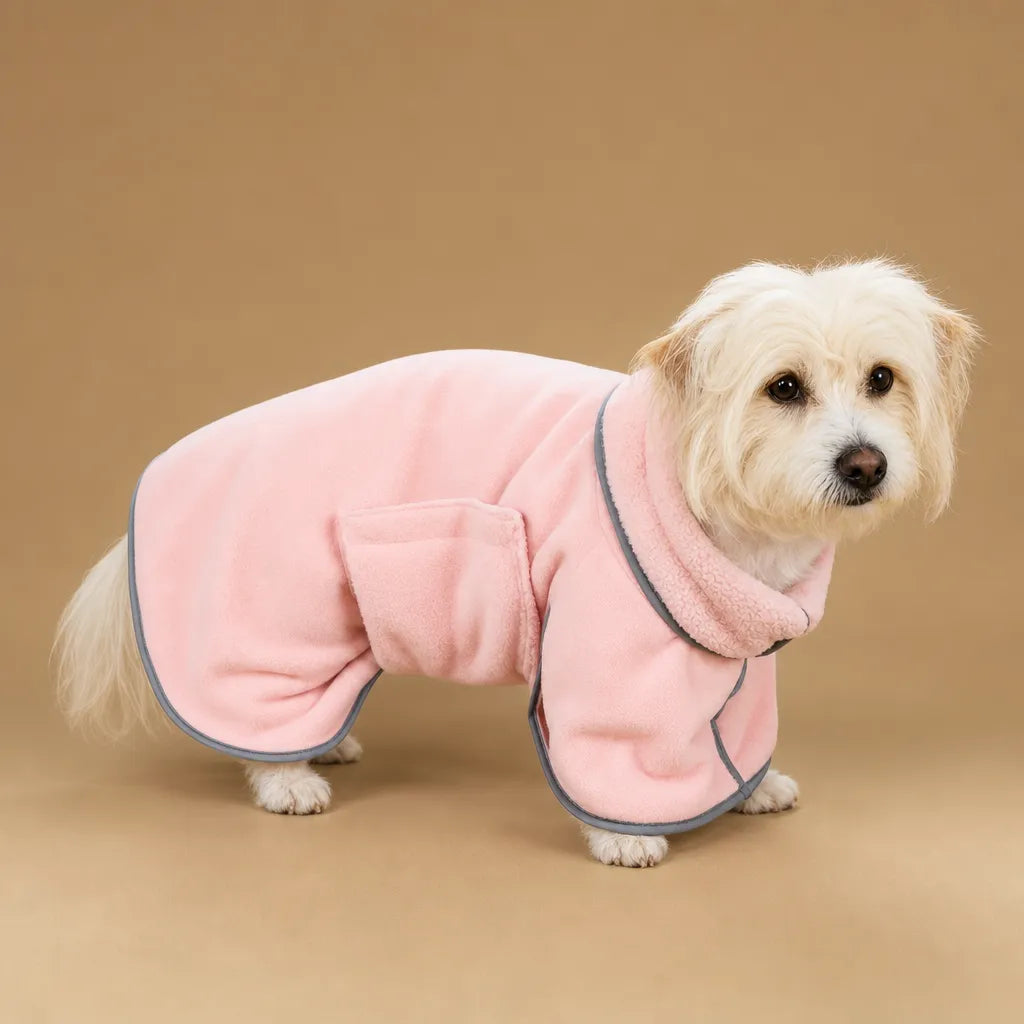 Peignoir chien ultra absorbant - microfibre 2 en 1 séchage