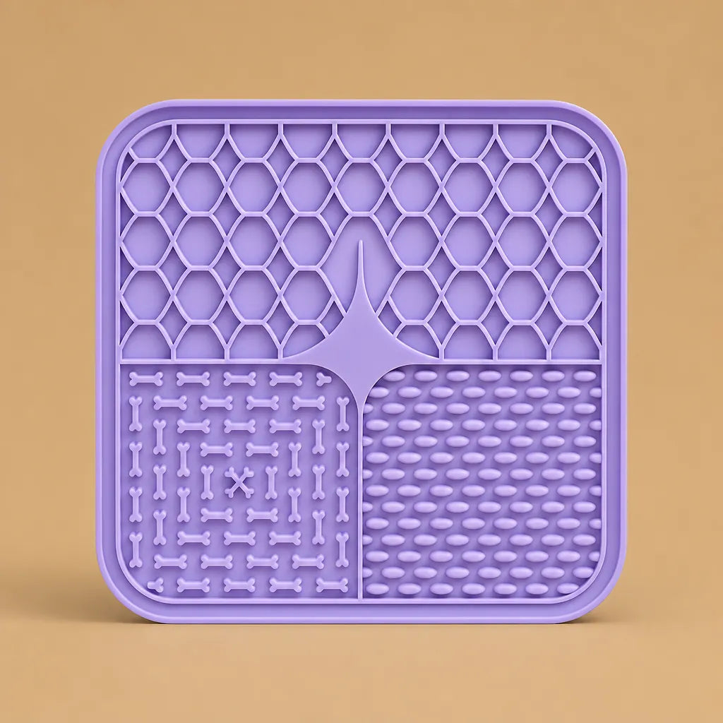 Tapis de léchage pour chien en silicone - Multizone & Ventouses