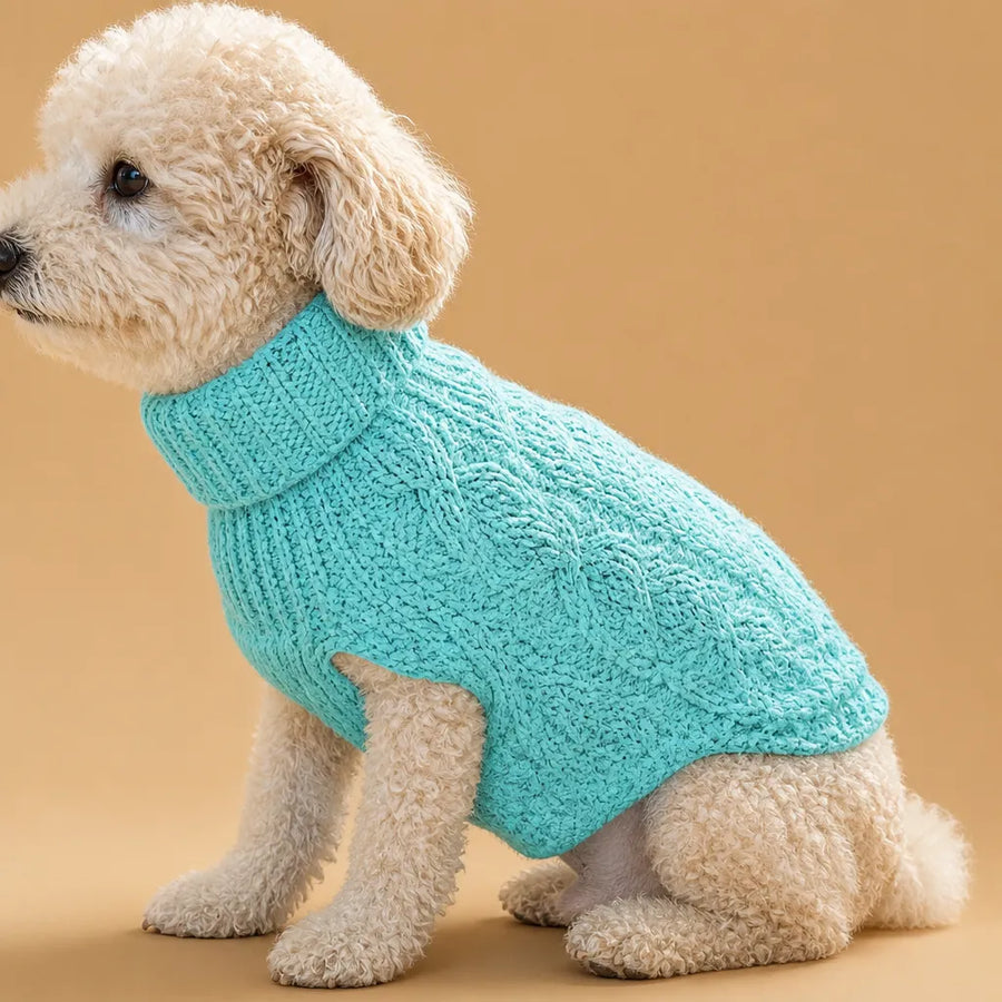Pull en tricot pour chien torsadé - 7 coloris