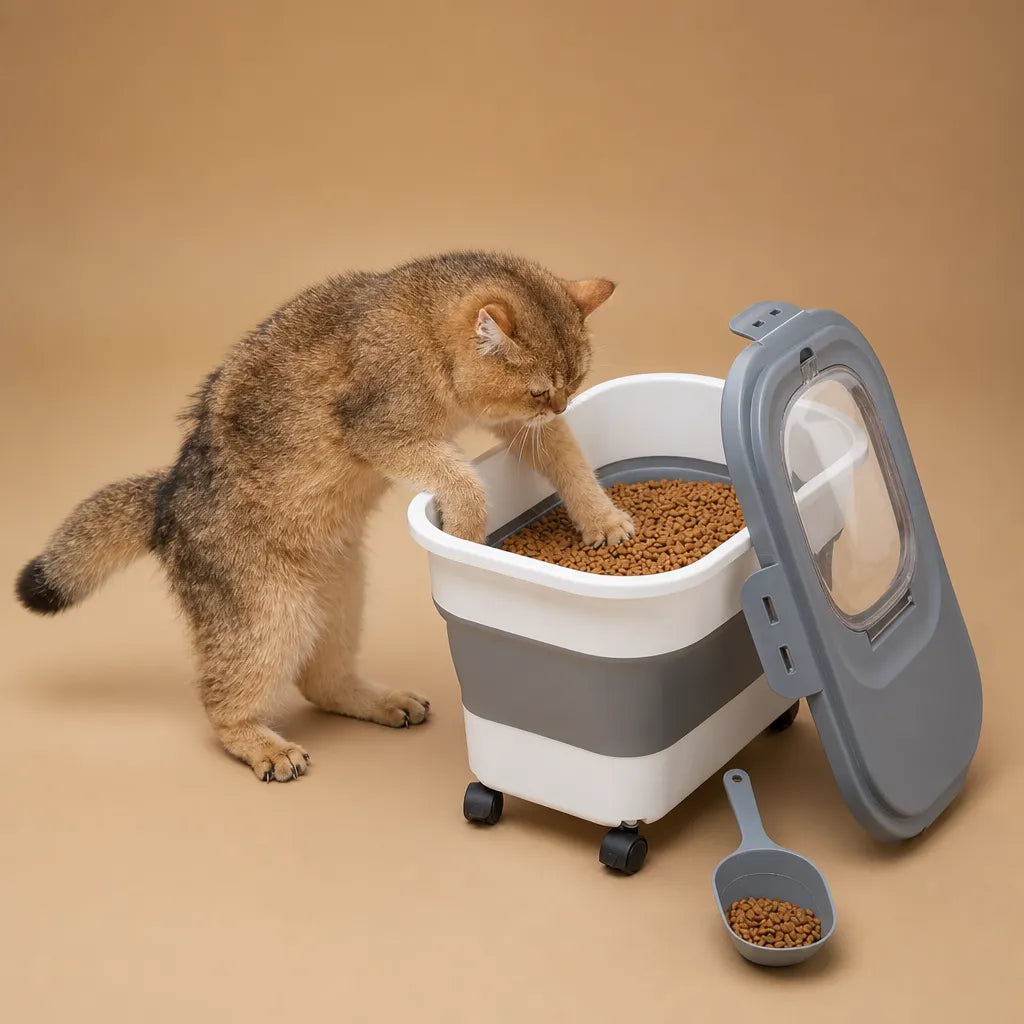 Caisse croquette chien pliable hermétique - 6 kg et 15 kg