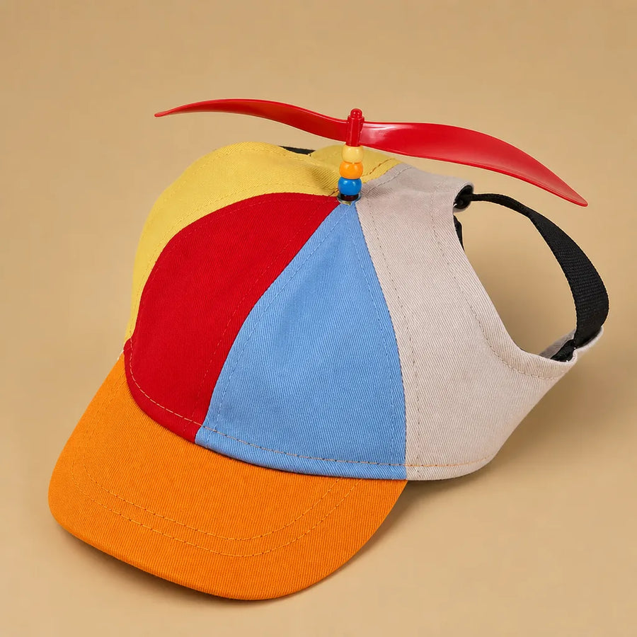 Casquette helice chien - Hélice rotative & Design arc-en-ciel