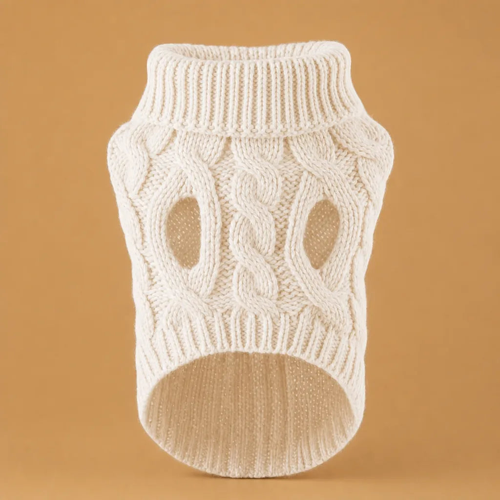 Pull en tricot pour chien torsadé - 7 coloris