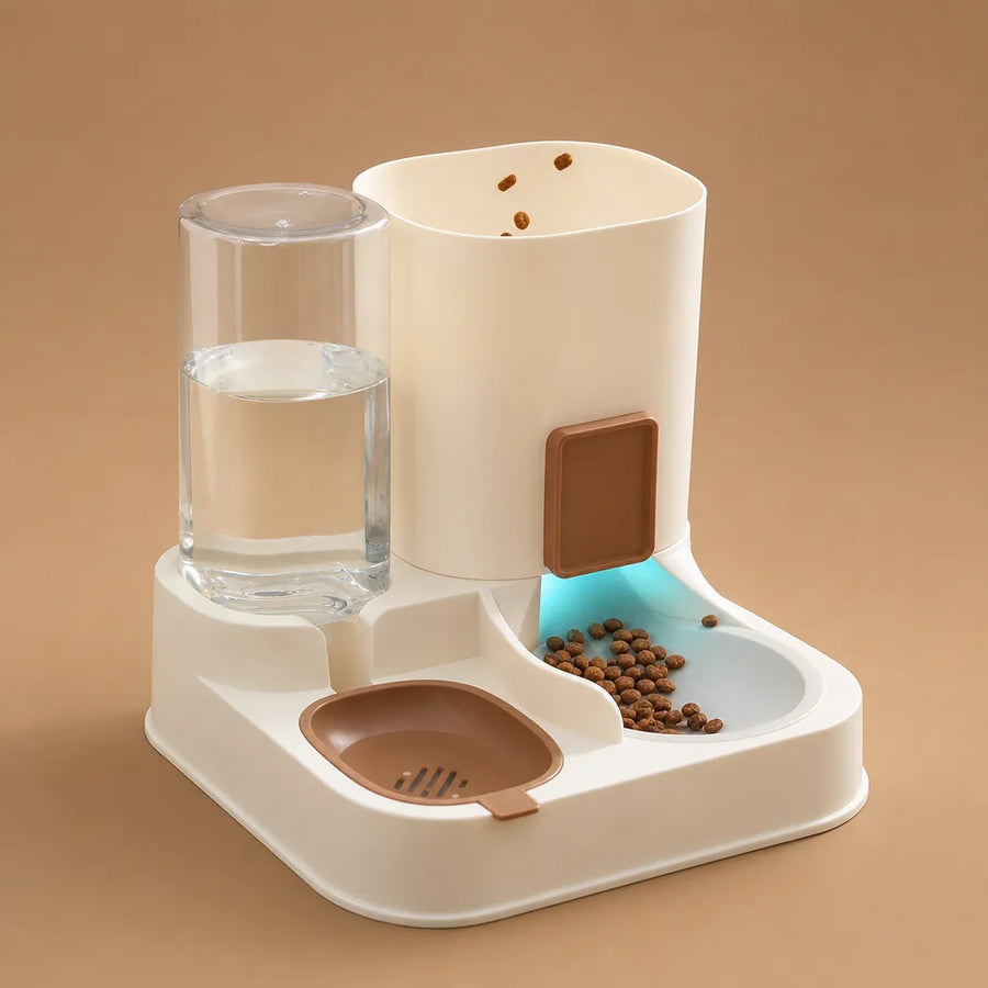 Distributeur de croquettes et eau pour chien 2 en 1 - 2,3 L