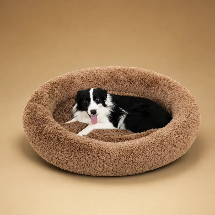 Panier en peluche pour chien rond et ultra-doux - 6 tailles