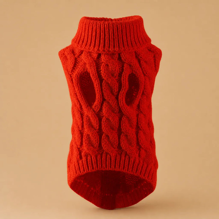 Pull en tricot pour chien torsadé - 7 coloris