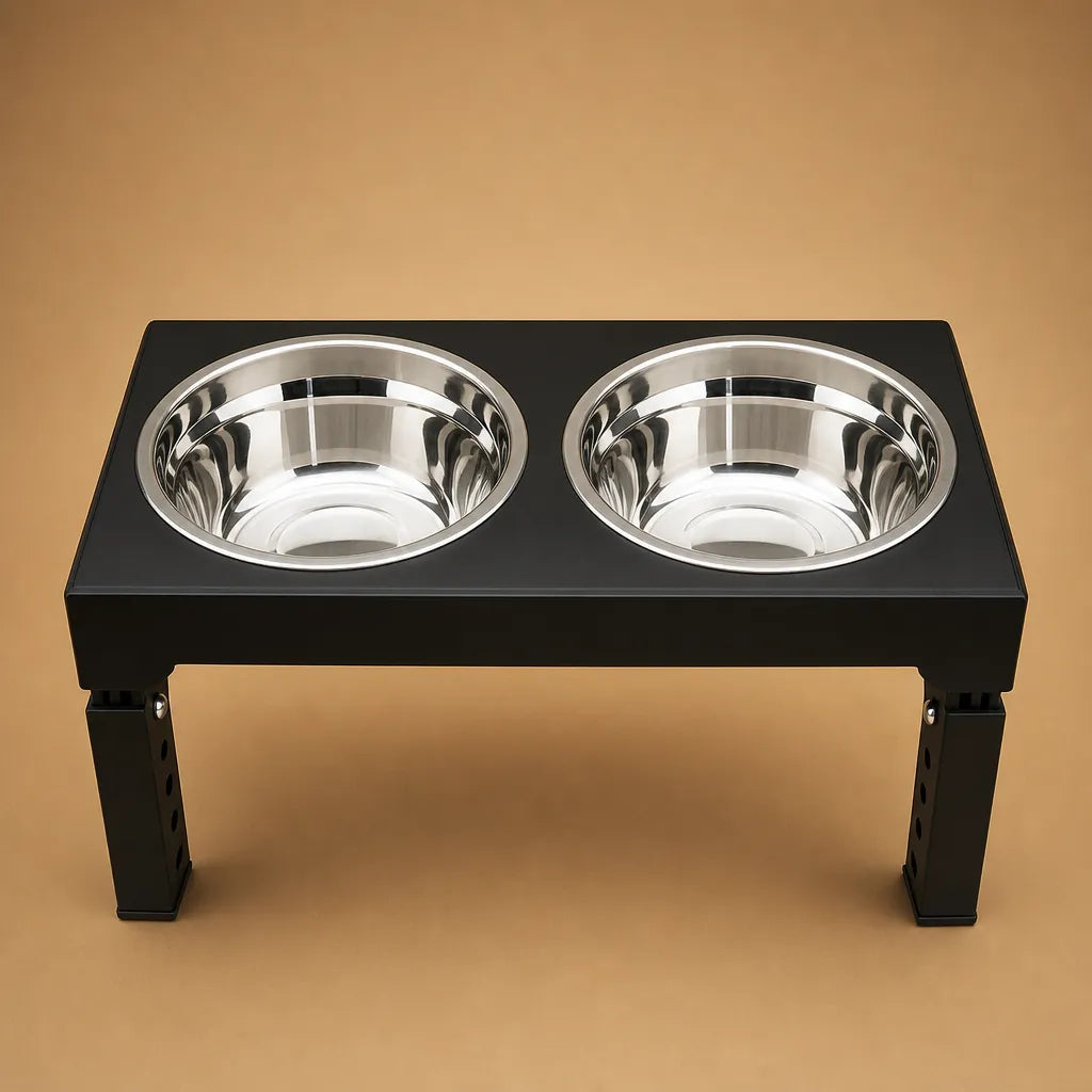 Support gamelle pour chien surélevé réglable - Double bol
