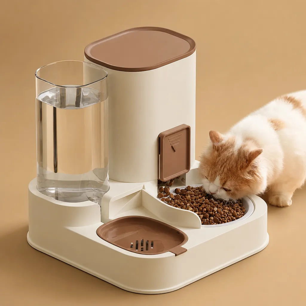 Distributeur de croquettes et eau pour chien 2 en 1 - 2,3 L