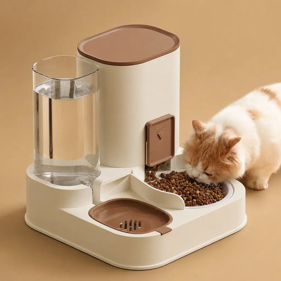 Distributeur de croquettes et eau pour chien 2 en 1 - 2,3 L