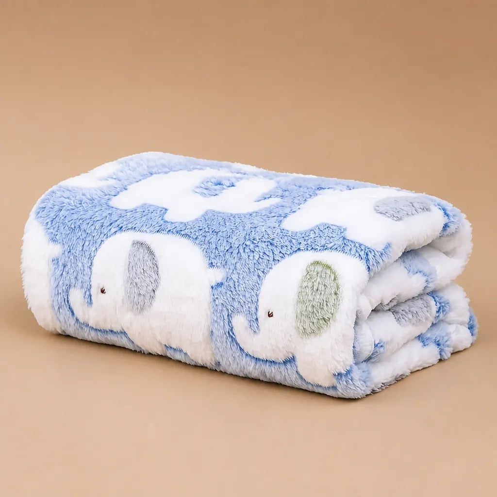 Couverture chien polaire motif éléphant - Douceur & Confort