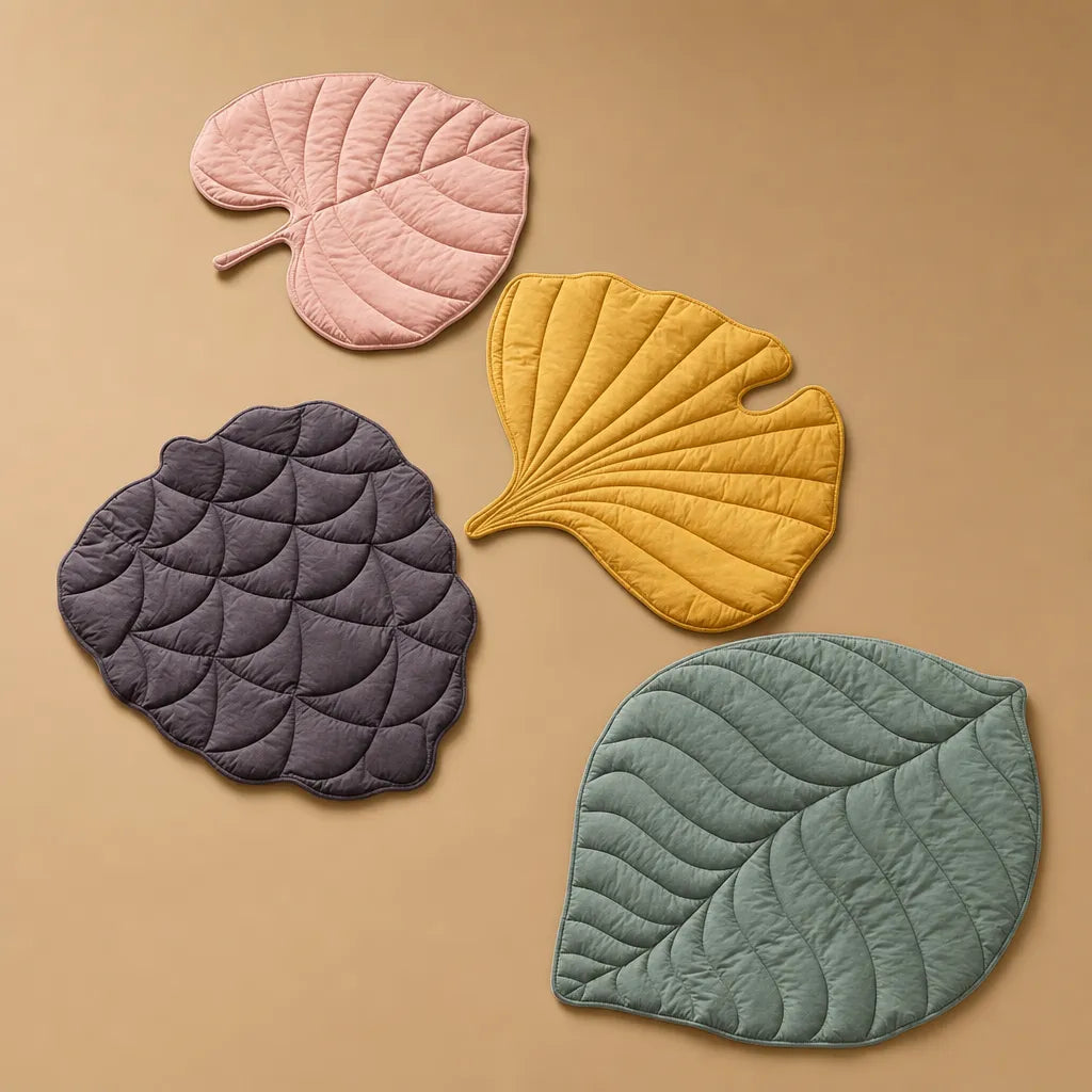 Tapis pour chien frais en coton - Forme feuille respirant