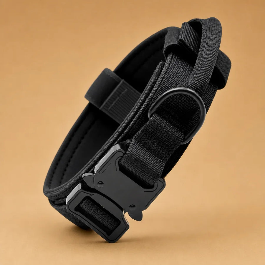 Collier tactique chien - Nylon militaire poignée métal M à XL