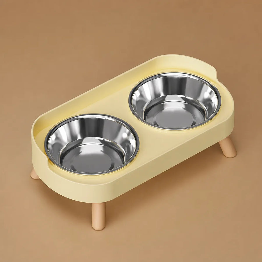 Gamelle haute pour chien - Double bol surélevé acier ou céramique
