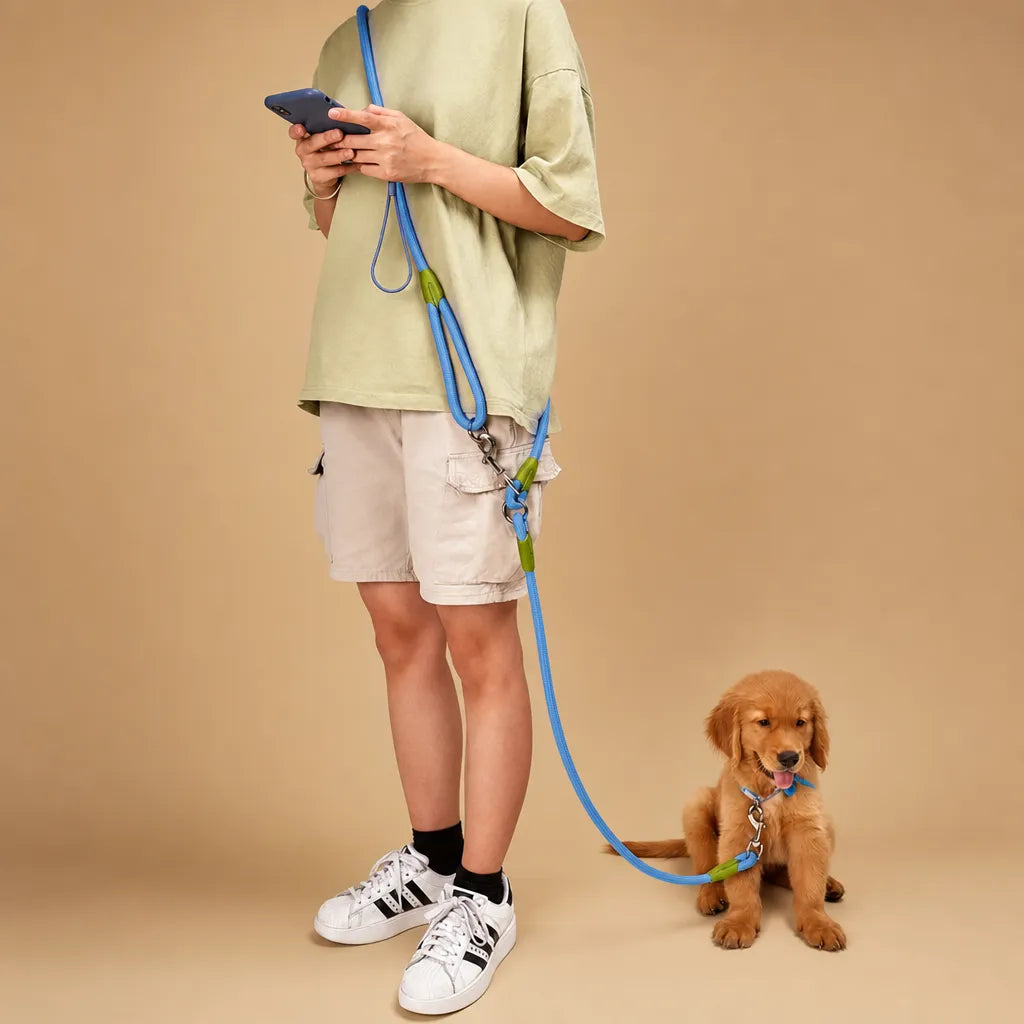 Laisse pour chien mains libres réfléchissante - Nylon