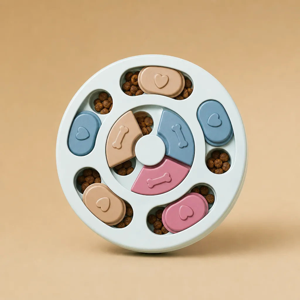 Jouet chien cache nourriture - Plateau interactif rotatif