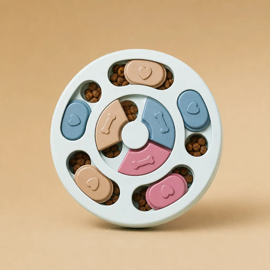 Jouet chien cache nourriture - Plateau interactif rotatif