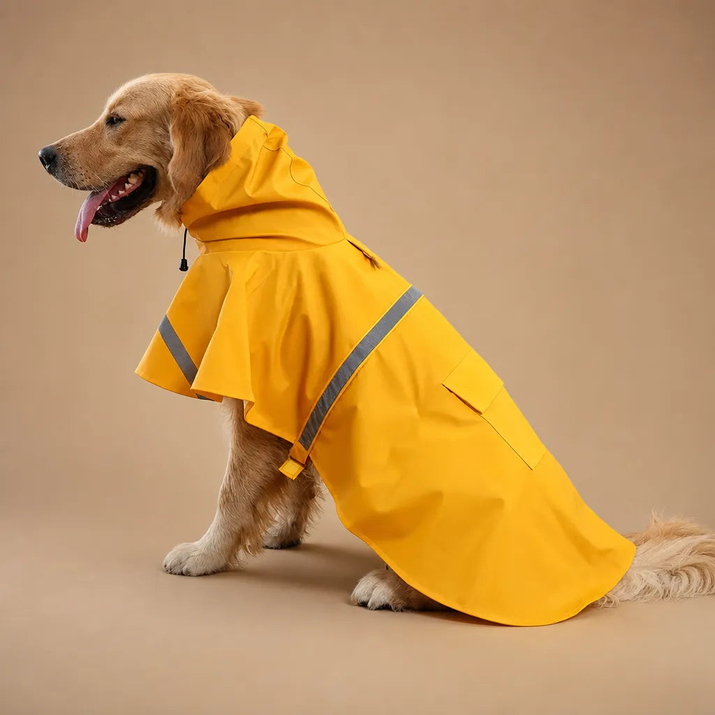 Manteau chien imperméable - capuche réfléchissant