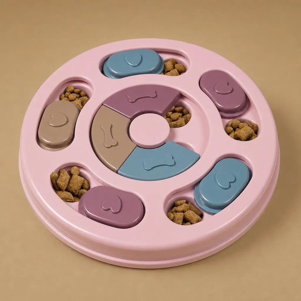 Jouet chien cache nourriture - Plateau interactif rotatif