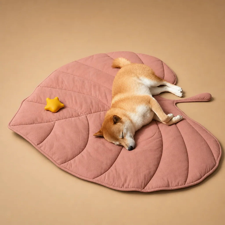 Tapis pour chien frais en coton - Forme feuille respirant