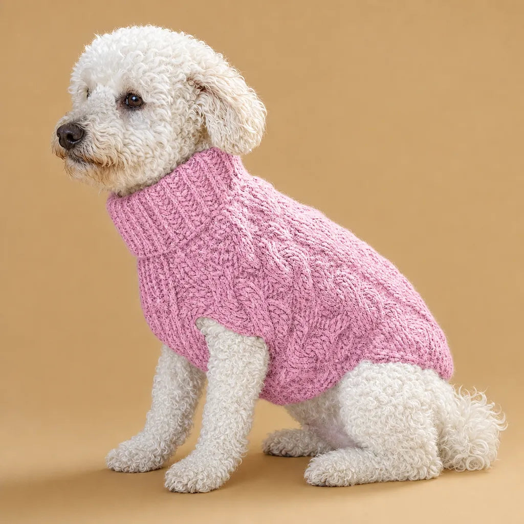 Pull en tricot pour chien torsadé - 7 coloris