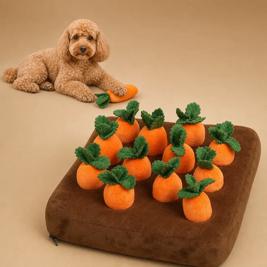 Jouet carotte chien - Tapis de fouille peluche interactif 3 tailles