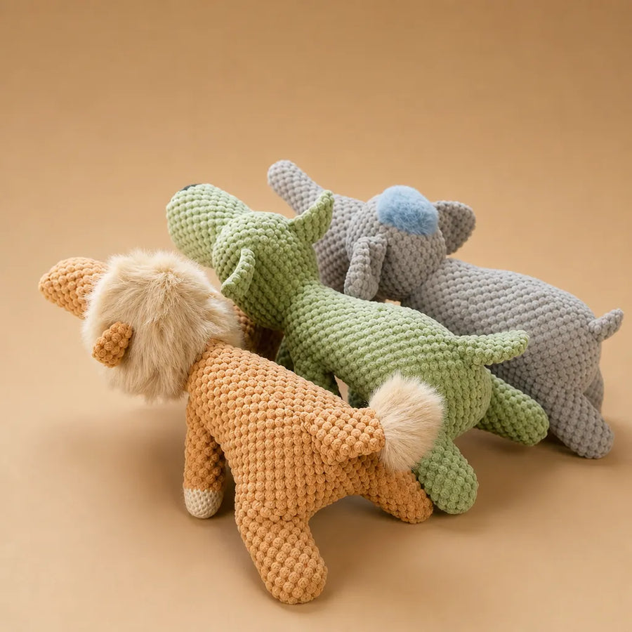 Doudou pour chien sonore - Peluche douce résistante petit chien