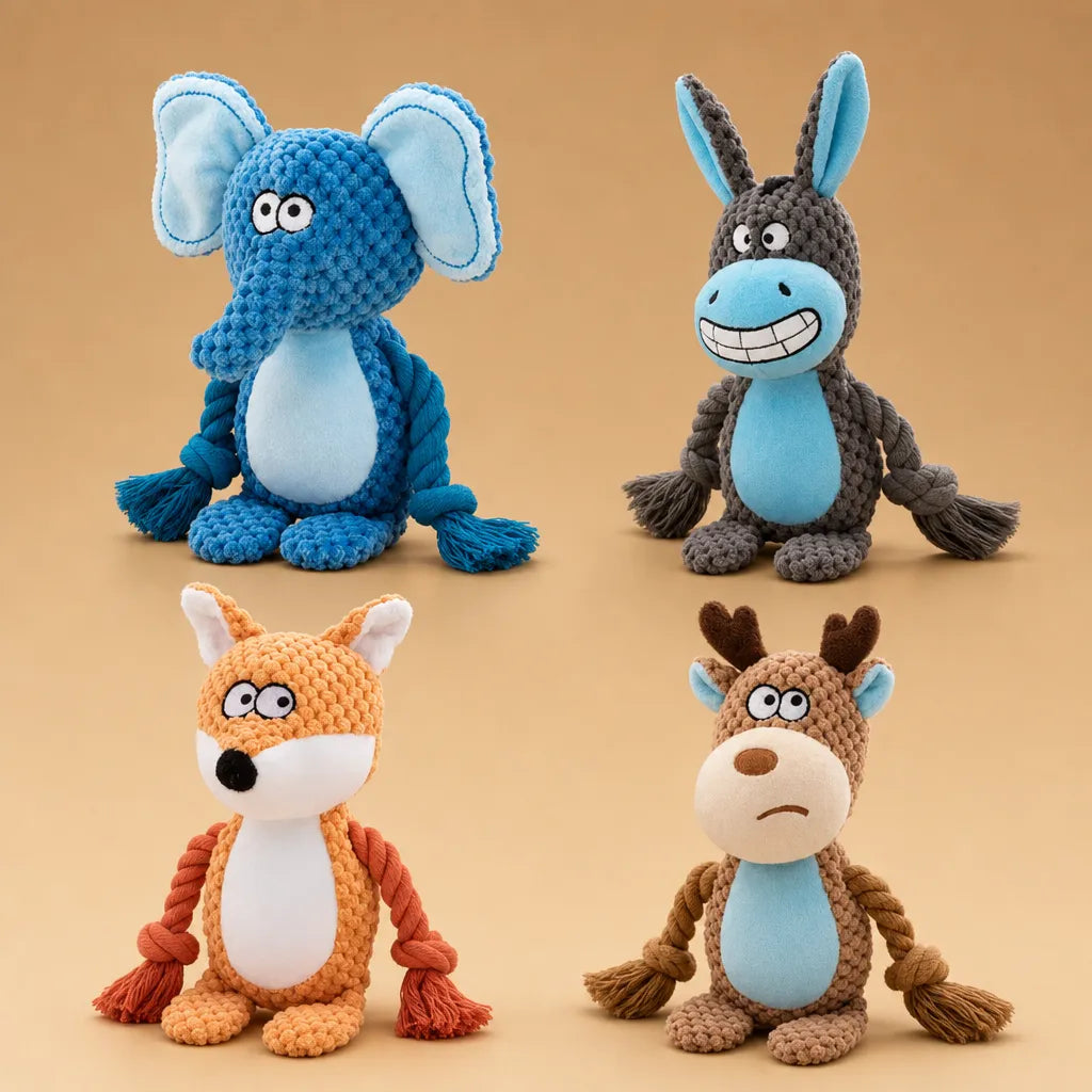 Peluche pour chien anti stress sonore - 12 modèles résistants