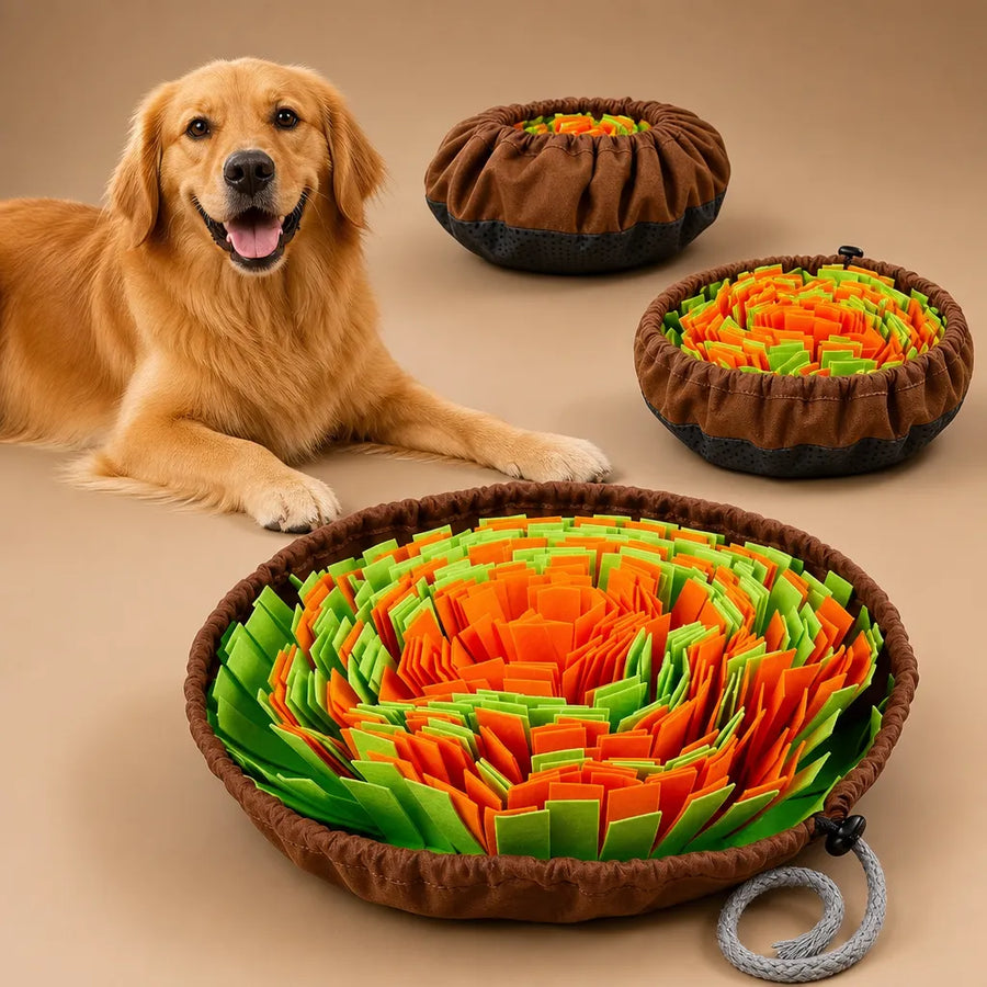Tapis de reniflage chien feutre - Pliable lavable 3 tailles