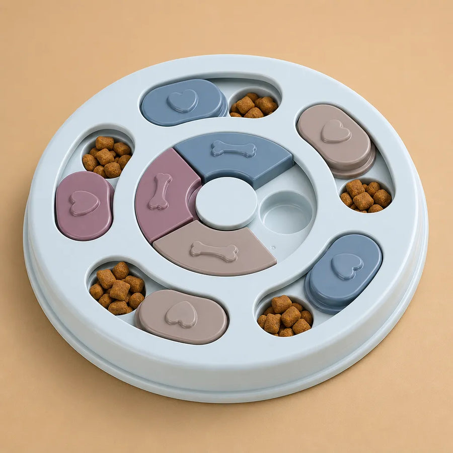 Jouet chien cache nourriture - Plateau interactif rotatif