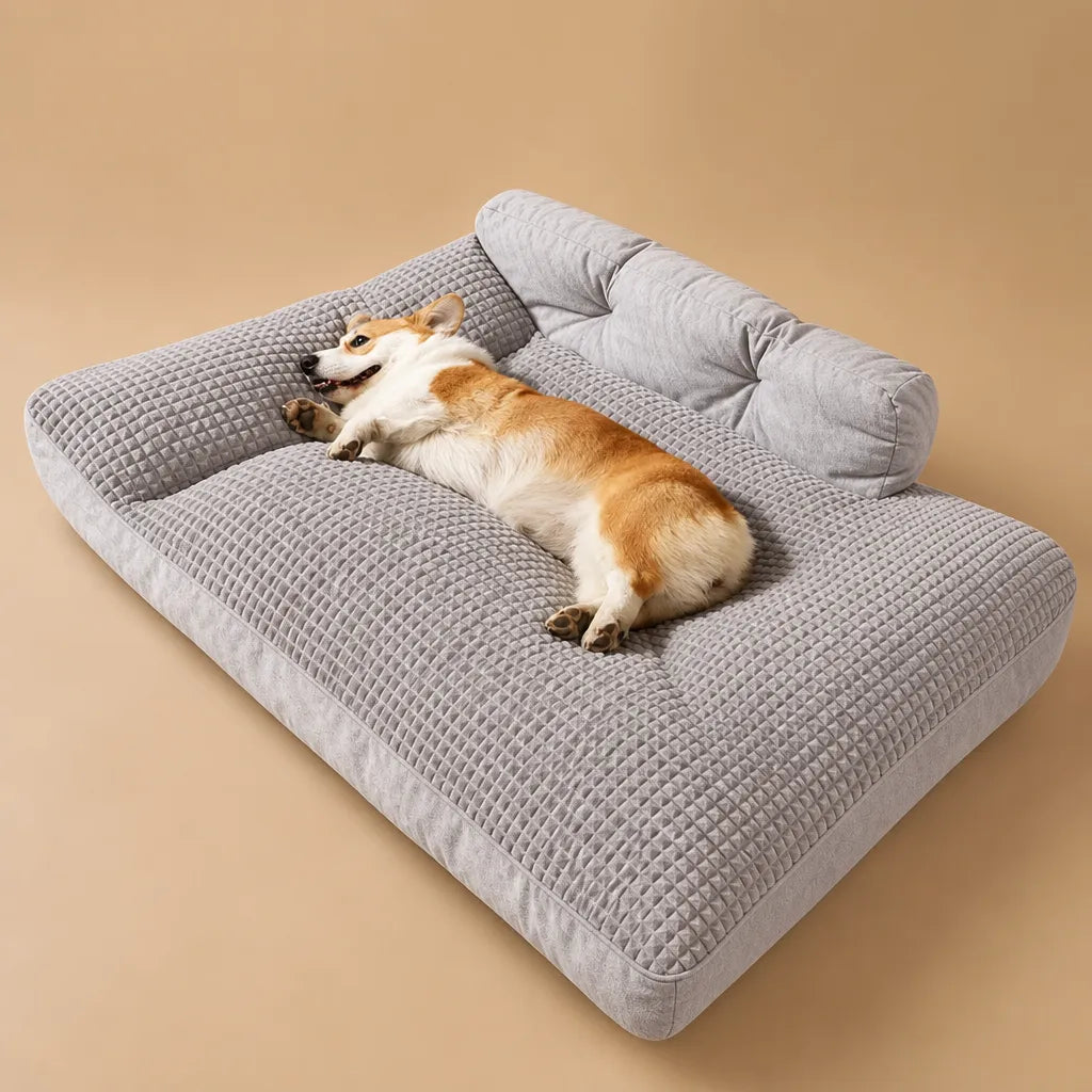 Pouf pour chien canapé luxe - Velours doux housse lavable