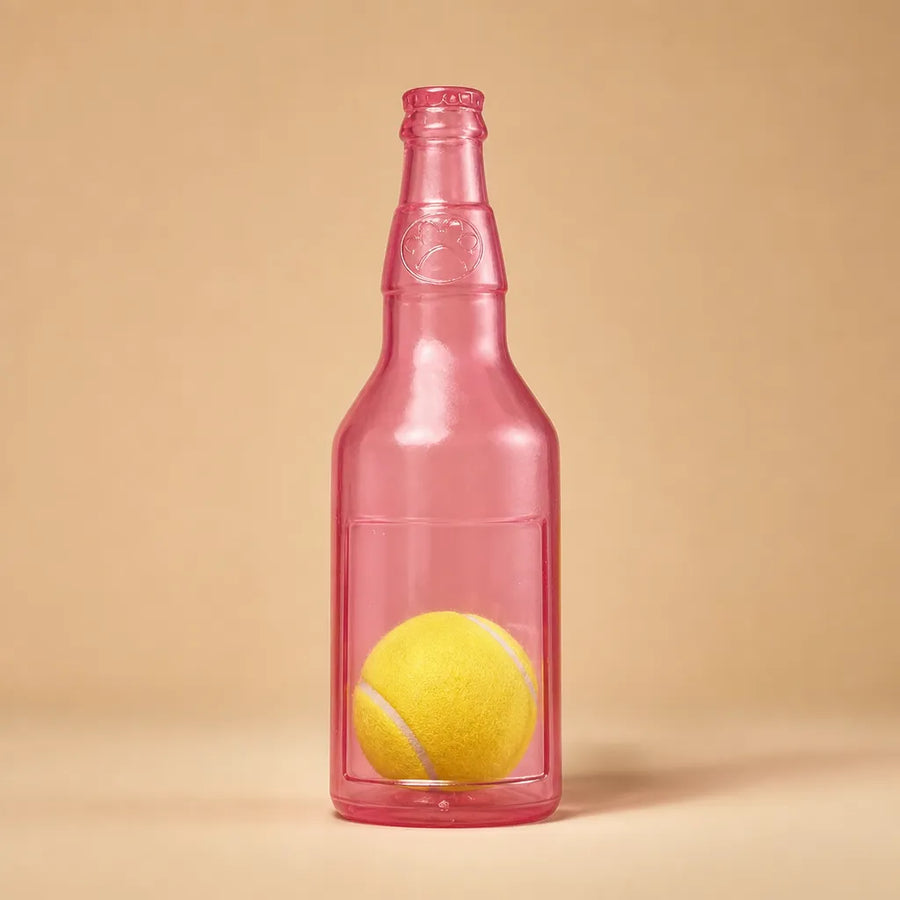 Jouet bouteille chien silicone - Balle tennis intégrée 2 tailles
