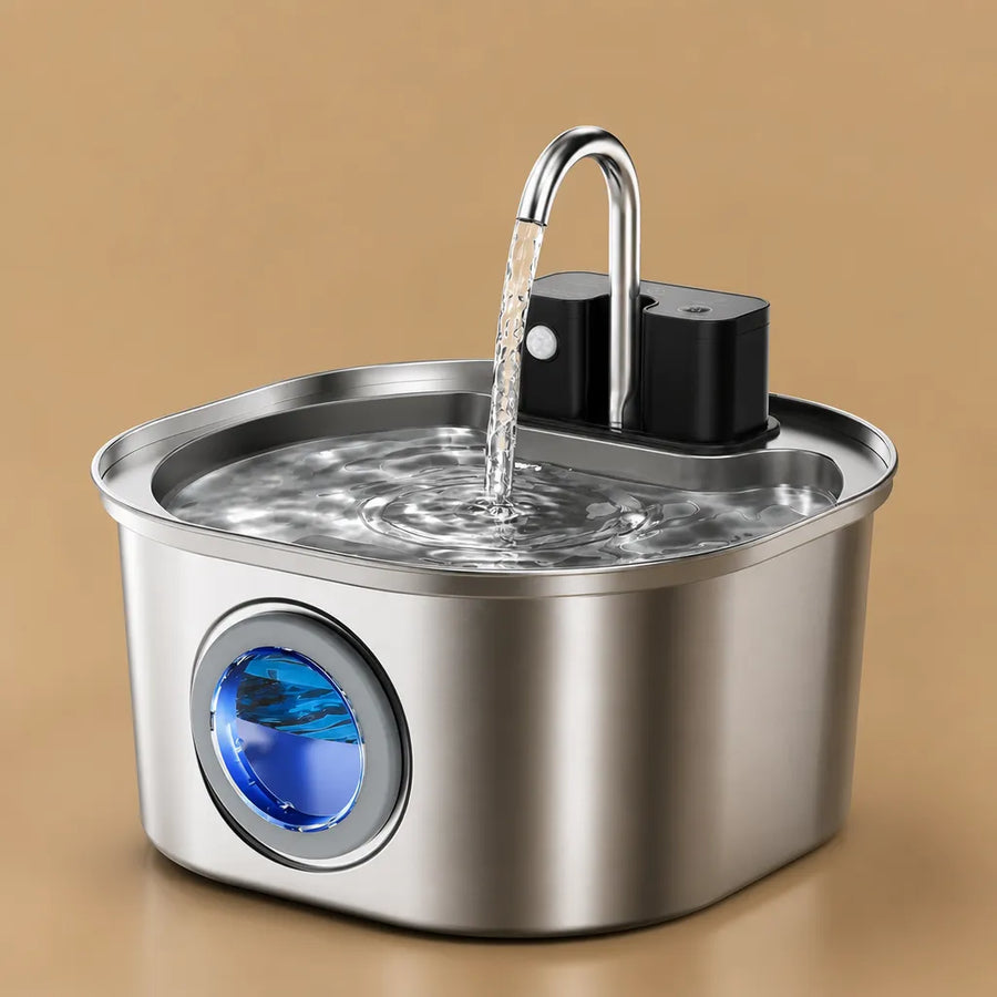Fontaine à eau pour chien inox automatique - Capteur 3,2 L