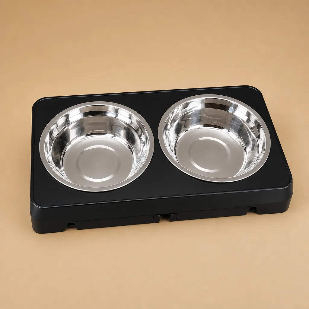 Support gamelle pour chien surélevé réglable - Double bol